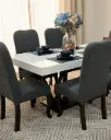Modelo CELEBRA Mesa de Comedor (6p) - Top de Cuarzo Carrara