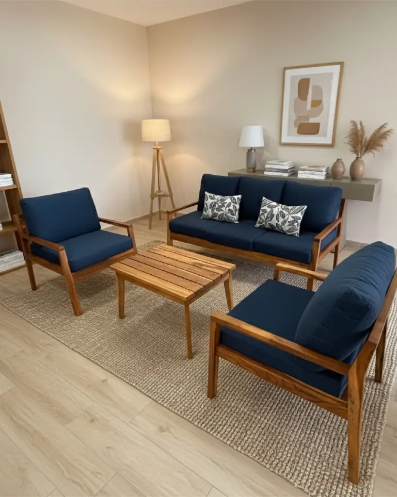 SALA DE TERRAZA - MODELO IPANEMA (TECA) - AZUL MARINO