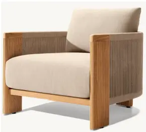 [SO4055TW/Striata-Single sofa/Teak wood: TW002/Fabric color: LY8507/Rope weaving color: OL617] Modelo UMBRAL - Sofa individual (W78xD81xH63)