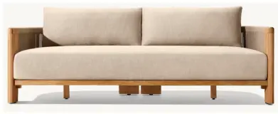 [SO4055TW/Striata-Double sofa/Teak wood: TW002/Fabric color: LY8507/Rope weaving color: OL617] Modelo UMBRAL - Sofa doble(W183xD81xH63)