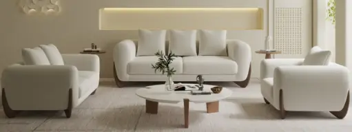 [NSSF309/Double seat/Frame: solid wood/Fabric: lambswool] Sofa doble - Modelo CONECTA (2200x990x720)