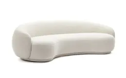 [NSK8080/White Sofa/Frame: solid wood/Fabric: Matte cloth] Sofá triple white - Modelo ESENCIA NORDICA (2100x1150x720)